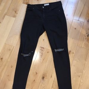 Free People Ripped Knee Black Jeans